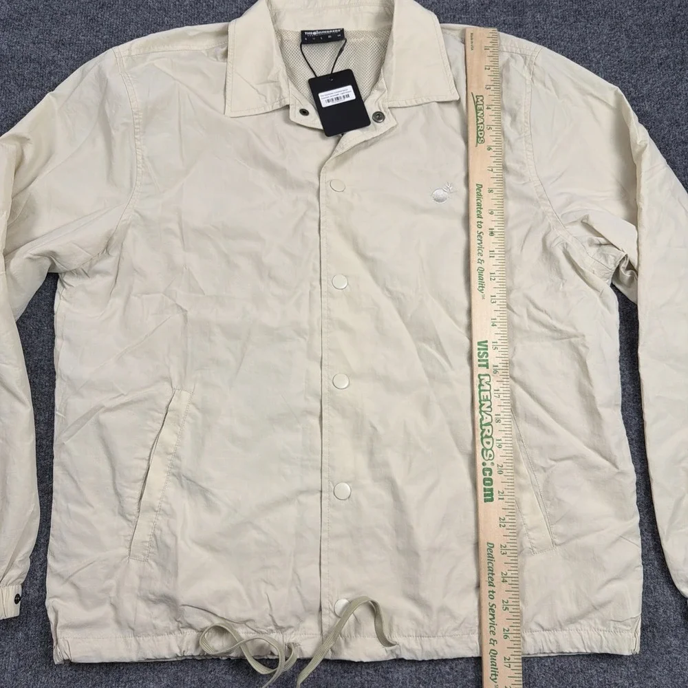 The Hundreds Jacket‎ Mens Medium Light Khaki Crinkled Nylon Coaches Windbreaker